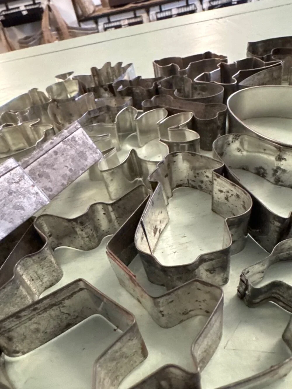 Large Lot Of 28 Metal Cookie Cutters Assorted Shapes and Sizes Baking Supplies